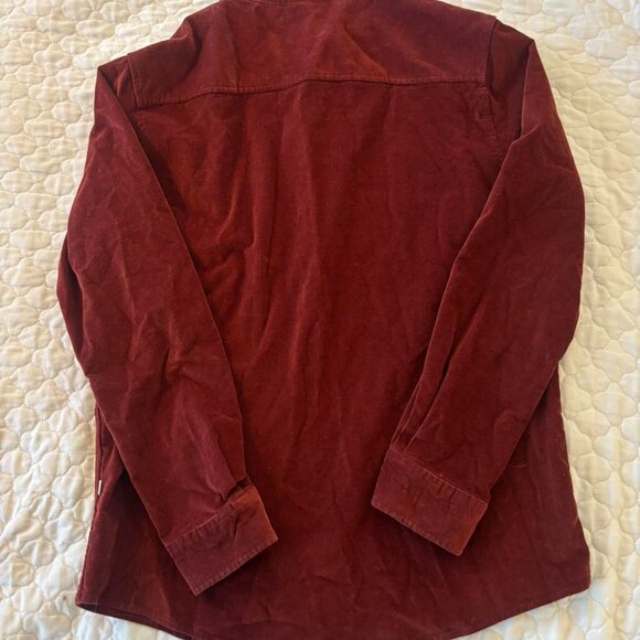Julian & Marc Women’s Burgundy Corduroy Button-Up Shirt w/ Collar Size L - Picture 2 of 6